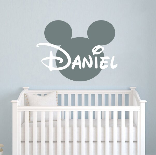 Mickey mouse name wall hot sale decal